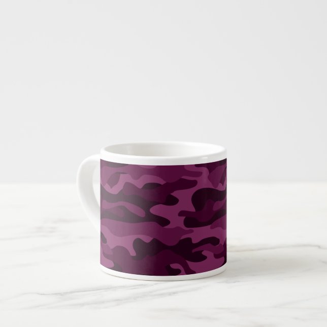 Tasse Expresso Camo de couleur violette tyrienne (Devant gauche)