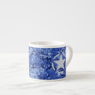 Tasse Expresso Camouflage numérique bleu Star Navy