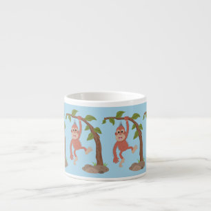 Tasse Expresso Caricature de bébé orangoutan joyeux