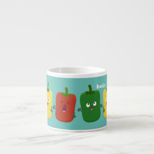 Tasse Expresso Caricature de chant trio capsicum poivre clair