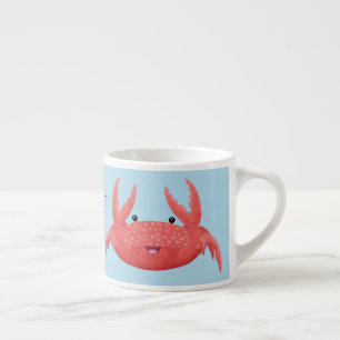 Tasse Expresso Caricature de crabe rouge cuite