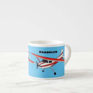 Tasse Expresso Caricature de l'avion à train de vélo