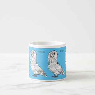 Tasse Expresso Caricature d'oiseau pigeon Jacobin