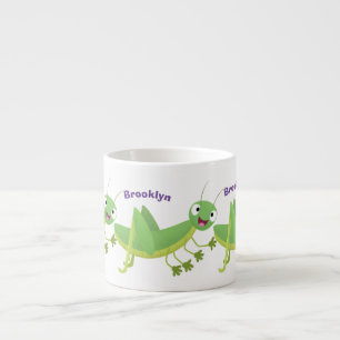 Tasse Expresso Caricature d'une pâtisserie joyeux verte