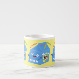 Tasse Expresso Caricature en carton de lait joyeux
