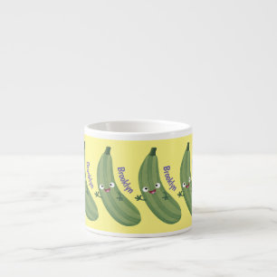 Tasse Expresso Caricature joyeux de courgettes mignonnes