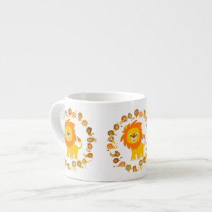 Tasse Expresso Caricature mignonne Lion Mandala Espresso Mug