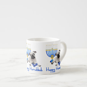 Tasse Expresso Carlin Hanoukka avec Menorah et Dreidels