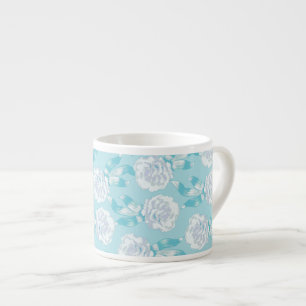 Tasse Expresso Carnation aqua bleu motif café espresso mule
