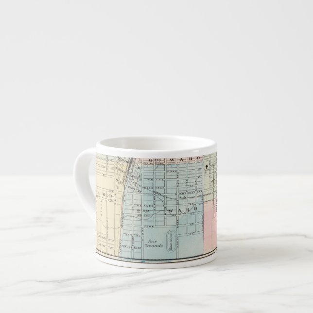 Tasse Expresso Carte de champagne, d'Urbana, de Mattoon et de (Devant gauche)