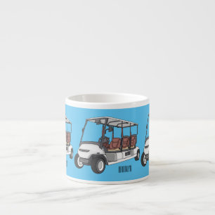 Tasse Expresso Carte de golf / dessin animé en voiturette de golf
