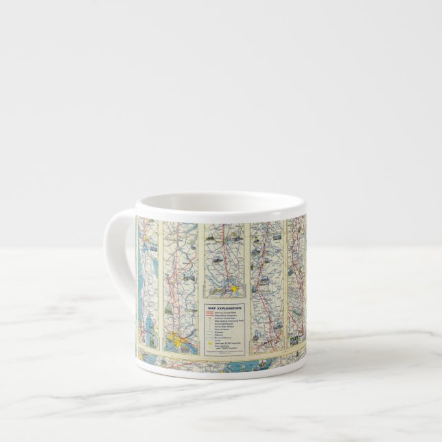 Tasse Expresso Carte de système d'American Airlines de verso (Devant gauche)