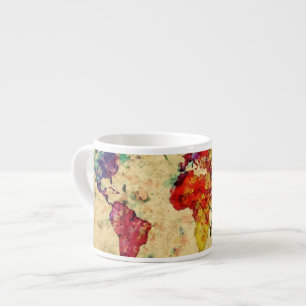 Tasse Expresso Carte vintage du monde