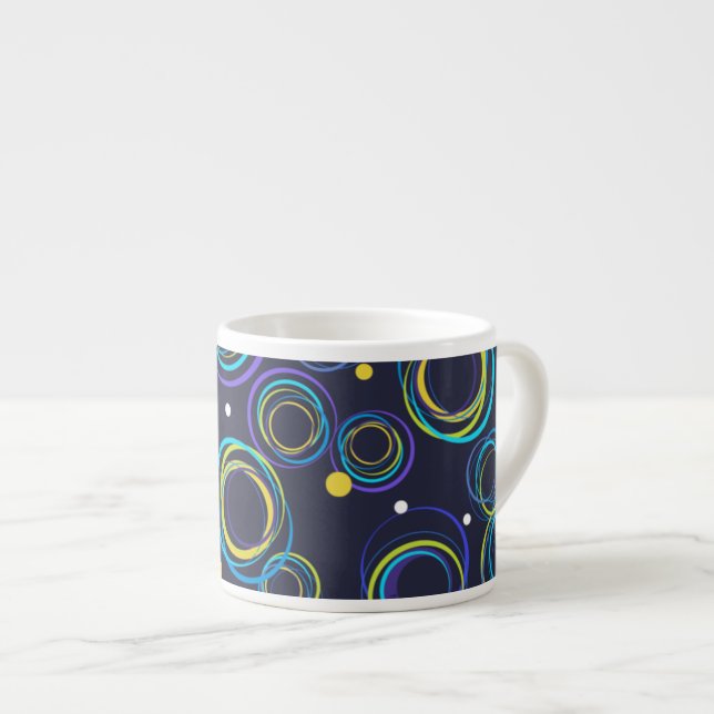 Tasse Expresso Cercles funky bleu marine espresso mug (Devant droit)