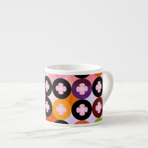 Tasse Expresso Cercles multicolores cool et Cloches roses