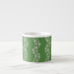 Tasse Expresso Chaîne de marguerite Fleur laide rayures blanc ver