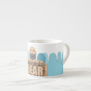 Tasse Expresso Chariot d'homme ours chauve musclé de SlipperyJoe 