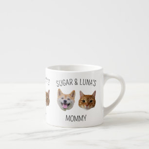 Tasse Expresso Chat de chien personnalisé visage Mug, Mug cadeau 