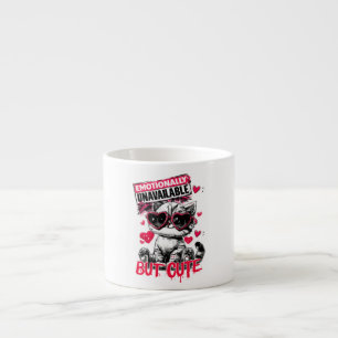 Tasse Expresso Chat émotionnellement indisponible mais mignon ave