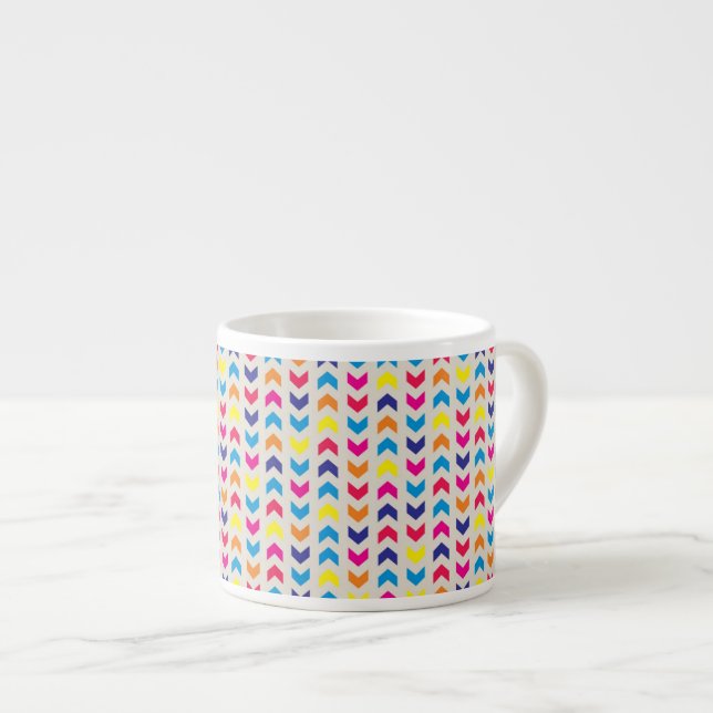 Tasse Expresso Chevron aztèque coloré (Devant droit)