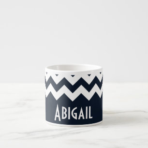 Tasse Expresso Chevron bleu