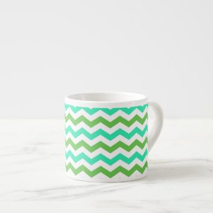 Tasse Expresso Chevron vert frais tendance et moderne
