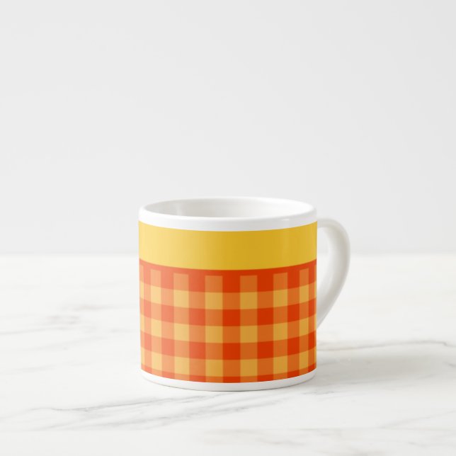 Tasse Expresso Chic Orange Check En vichy Espresso Mug (Devant droit)