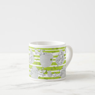 Tasse Expresso chien jouant l'arrière - plan de motif
