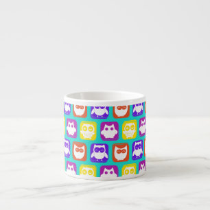 Tasse Expresso Chouette colorée Motif
