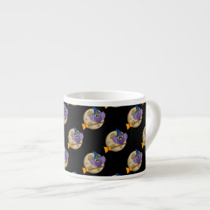 Tasse Expresso Chouette de l'assistant de dessin animé volant sur