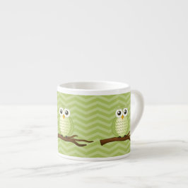 Tasse Expresso Chouette verte