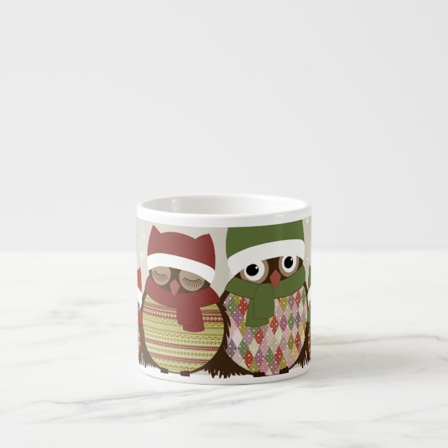 Tasse Expresso Chouettes les plus chaudes Chouette Famille Espres (Devant)