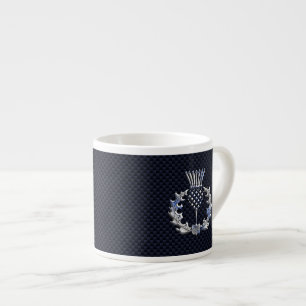 Tasse Expresso Chrome comme le chardon d'écossais d'impression de