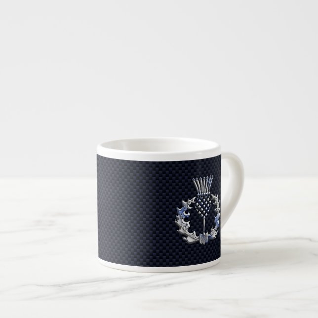 Tasse Expresso Chrome comme le chardon d'écossais d'impression de (Devant droit)