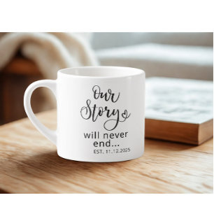 Tasse Expresso Citation de mariage personnalisée moderne Texte no