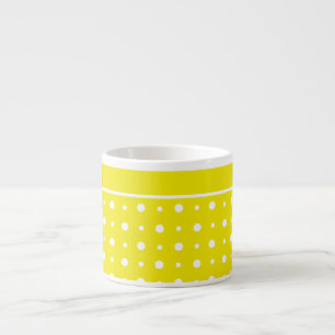 Tasse Expresso Citron jaune Espresso Mug, Pois blancs