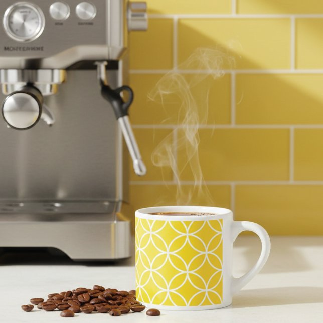 Tasse Expresso Citron jaune géométrique (Créateur téléchargé)