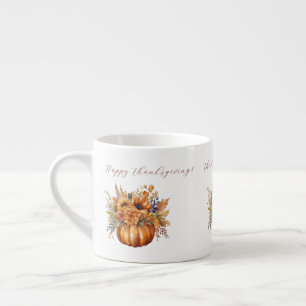 Tasse Expresso Citrouille et fleurs-Action de grâce