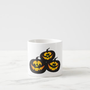 Tasse Expresso Citrouilles d'Halloween aux expressions amusantes