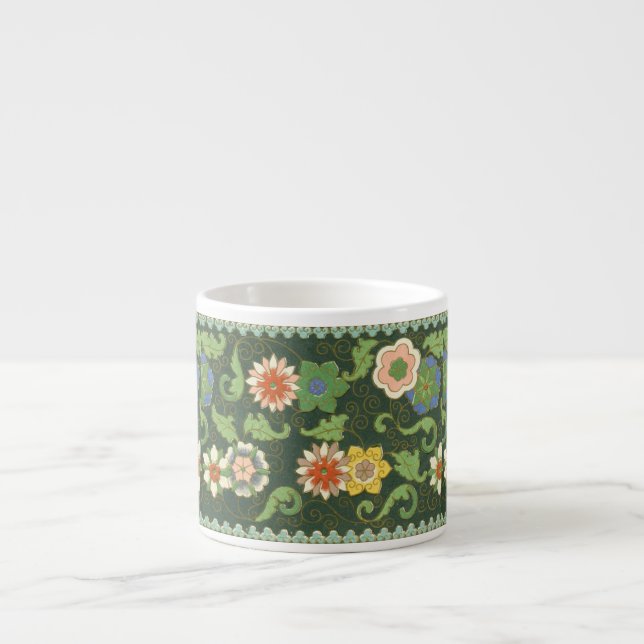 Tasse Expresso Cloisonne Chine Patter Asiatique Oriental (Devant)