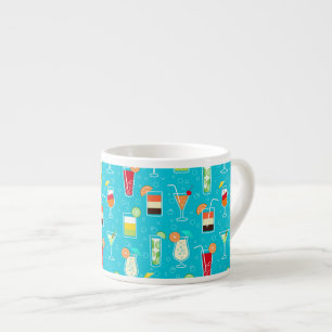 Tasse Expresso Cocktail Motif sur Arrière - plan Turquoise