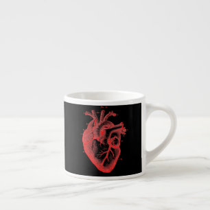 Tasse Expresso Coeur anatomique rouge et noir Espresso Mug       