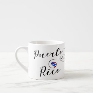 Tasse Expresso Coeur de drapeau de Porto Rico, portoricain