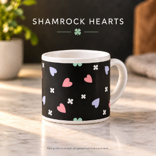 Tasse Expresso Cœur de trèfle mignon motif Amour Chanceux