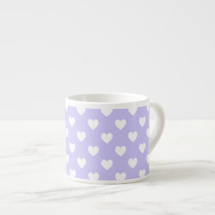 Tasse Expresso Cœurs à pois blancs et violets
