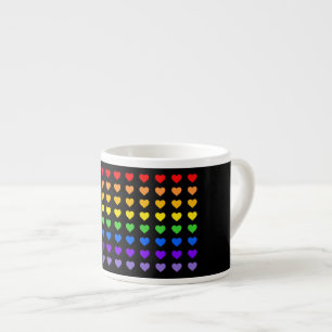 Tasse Expresso Coeurs arc-en-ciel