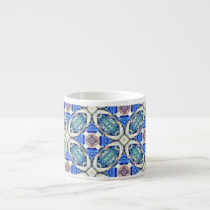 Tasse Expresso Coeurs de mandala bleu motif Thunder_Cove