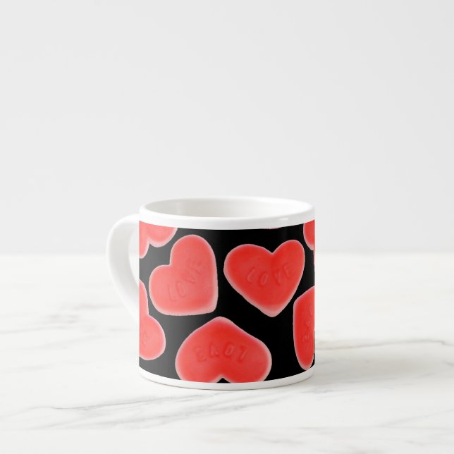 Tasse Expresso Coeurs doux Mug espresso noir (Devant gauche)