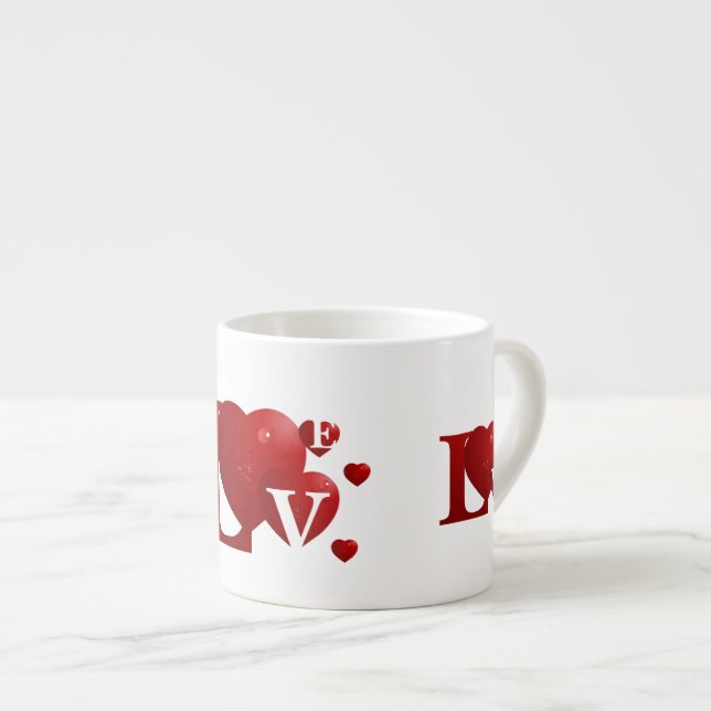 Tasse Expresso Coeurs L.O.V.E. (Devant droit)