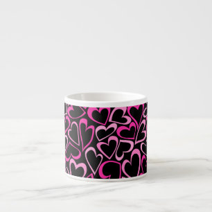 Tasse Expresso Coeurs rose doux et gribouillé Espresso Mug